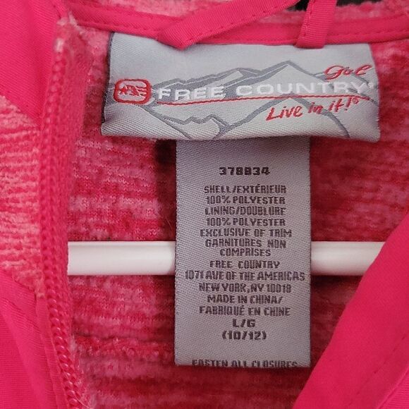 Free Country Kids Zip Up Hoodie Jacket - L 10/12 - Picture 3 of 4